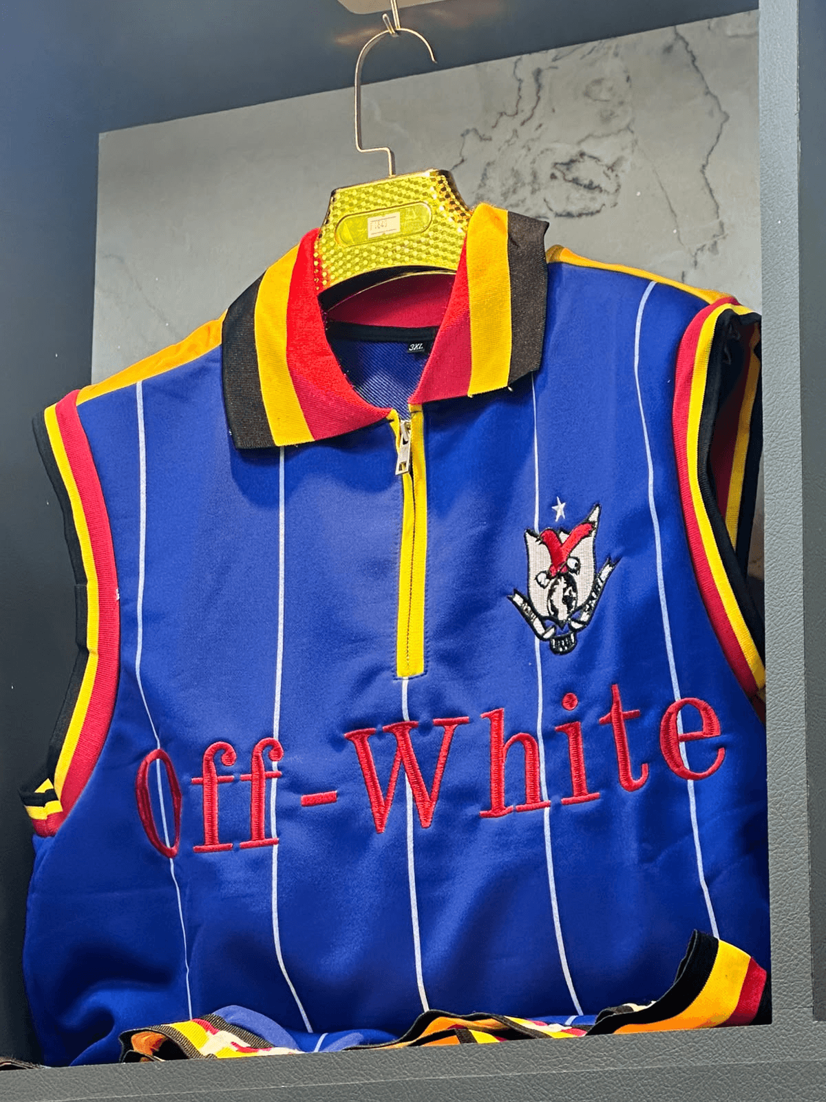 GOR Off-White Pinstripe Zip Jersey